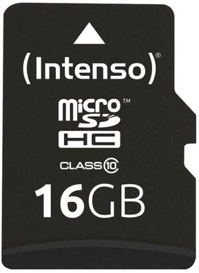 Intenso 16GB microSDHC Class 10 + SD-Adapter 6er VPE