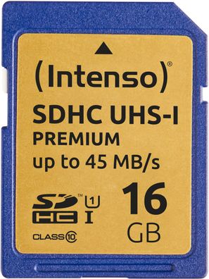 Intenso 16GB SDHC UHS-I Premium Secure Digital Card