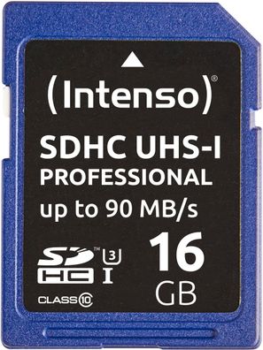 Intenso 16GB SDHC UHS-I Professional Secure Digital Card