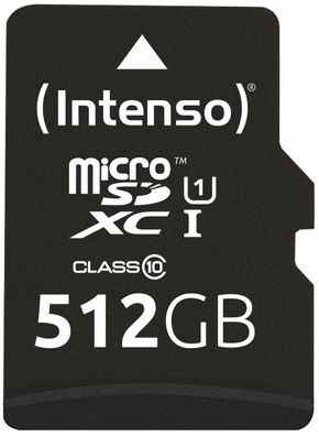 Intenso 512GB microSDXC Class10 UHS-I Premium + SD-Adapter