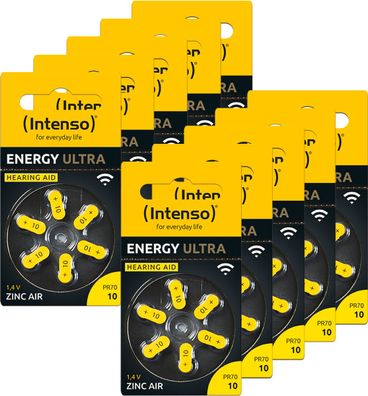 Intenso Hörgeräte Batterien | Zink-Luft A10 60er Pack