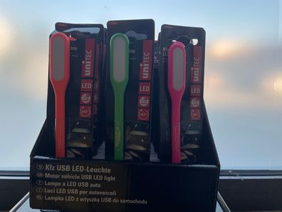 Unitec KFZ USB LED Leuchte Lampe Silikon verschiedene Farben