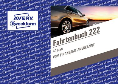 AVERY Zweckform 222 Fahrtenbuch für PKW (vom Finanzamt anerkannt, A6 quer, auf 80 ...