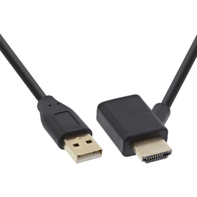InLine® HDMI Adapter Stecker/ Buchse mit USB-Power Einspeisung 0,5m
