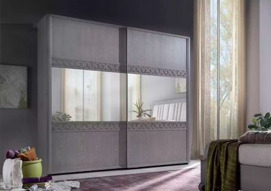 Schwebetüren Schrank Schrank Kleiderschrank mit Spiegel Holz Luxus Modernes