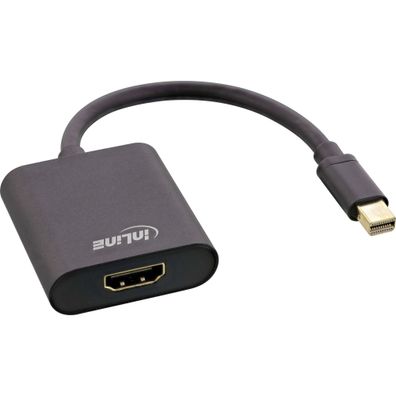 InLine® Mini DisplayPort HDMI Adapterkabel Aluminium mit Audio, 4K/60Hz, schwarz
