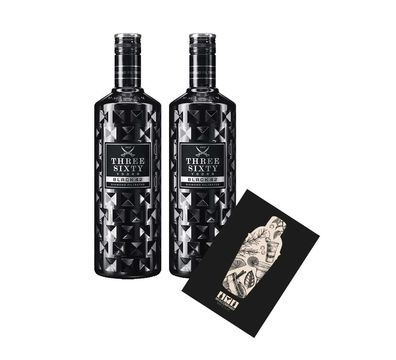 Three Sixty Vodka 2er Set black 0,7L (42% Vol) Diamond filtrated- [Enthält Sulf