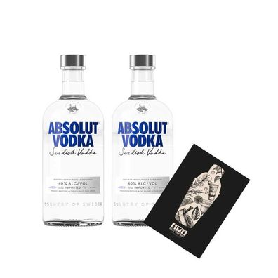 Absolut Vodka 2er Set swedish Schwedischer Vodka 2x 0,7L (40% Vol)- [Enthält Su