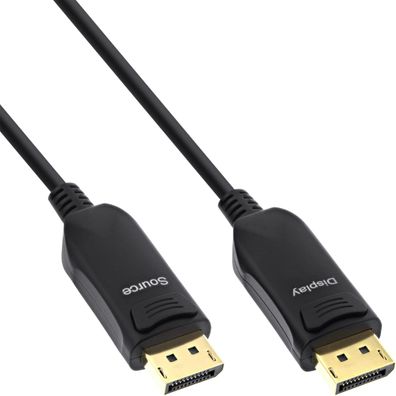 InLine® DisplayPort 1.4 AOC Kabel, 8K4K, schwarz, 15m