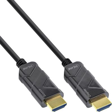 InLine® HDMI AOC Kabel, Ultra High Speed HDMI Kabel, 8K4K, schwarz, 15m