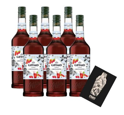 Giffard Grenadine 6er Set Sirup je 1L Himbeere, Brombeere, Johannisbeere, Vanil