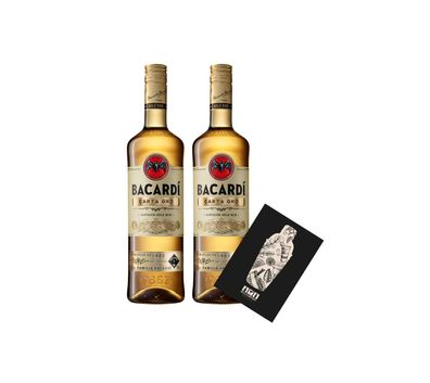 Bacardi 2er Set Carta Oro Rum 2x 0,7L (37,5% Vol) Superior Gold Rum - [Enthält