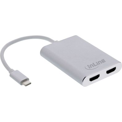 InLine® USB Dual Display Konverter, USB Typ-C zu 2x HDMI Buchse (DP Alt Mode), 4
