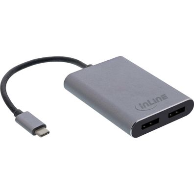 InLine® USB Dual Display Konverter, USB Typ-C zu 2x DisplayPort Buchse (DP Alt M
