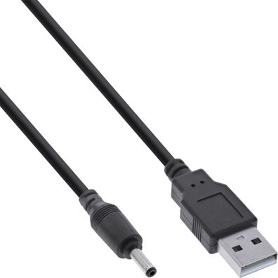 InLine® USB DC Stromadapterkabel, USB A Stecker zu DC 3,5x1,35mm Hohlstecker, sc