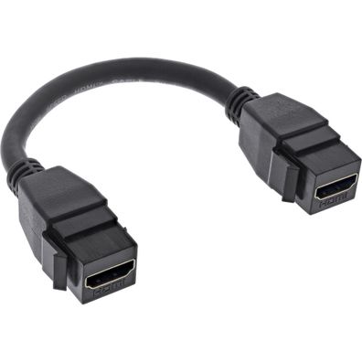 InLine® HDMI 2x Keystone Adapterkabel 4K/60Hz, HDMI A Buchse/ Buchse, schwarz, 0,