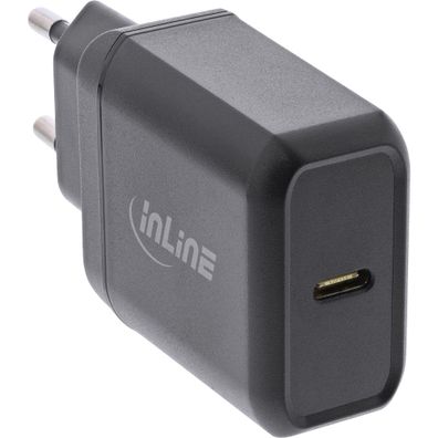 InLine® USB PD Netzteil Ladegerät Single USB Typ-C, Power Delivery, 25W, schwarz