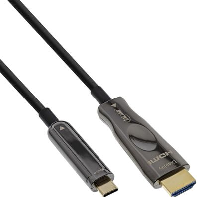 InLine® USB Display AOC Kabel, USB Typ-C Stecker zu HDMI Stecker, 25m