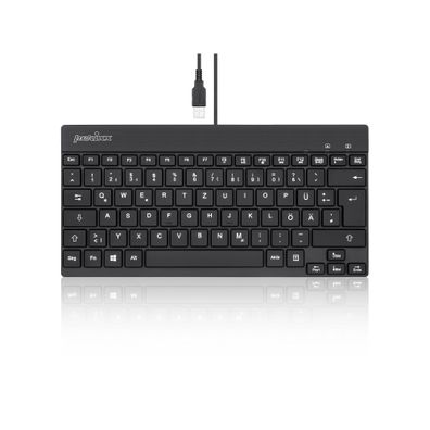 Perixx Periboard-326 DE, Beleuchtete USB-Tastatur, kabelgebunden, schwarz