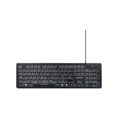 Perixx Periboard-317, DE, beleuchtete Tastatur, USB kabelgebunden, große Druckbu