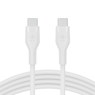 Belkin Flex USB-C/ USB-C Kabel, Schnellladen bis 60W, 2m, weiß