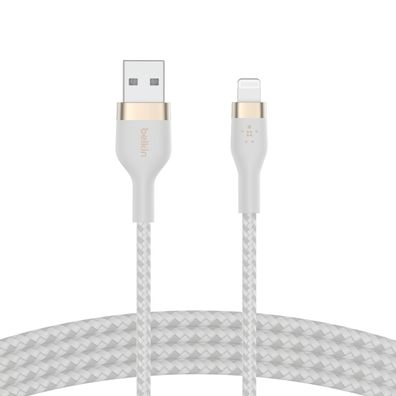 Belkin PRO Flex Lightning/ USB-A Kabel, Apple zert., 1m, weiß