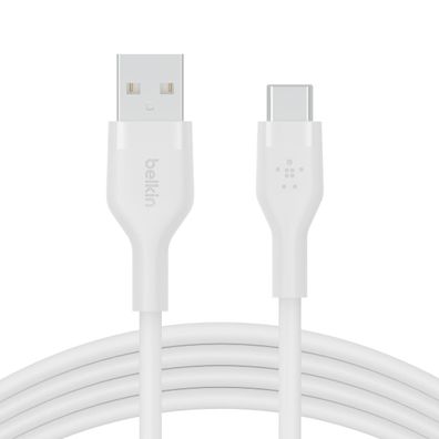 Belkin Flex USB-A/ USB-C Silikon-Kabel, 2m, weiß