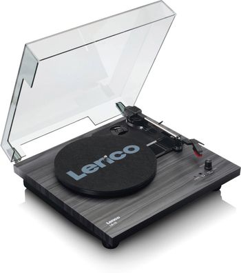 Lenco LS-10BK Plattenspieler mit Lautsprechern (Schwarz/ Holz)