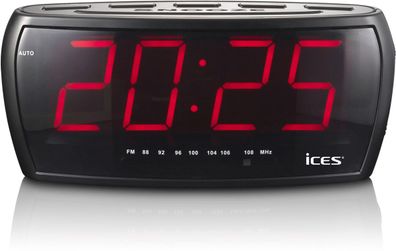 Lenco ICR-230-1 FM-Uhrenradio und Radiowecker (Schwarz)