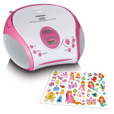 LENCO Boombox mit CD player, FM radio und Stickern