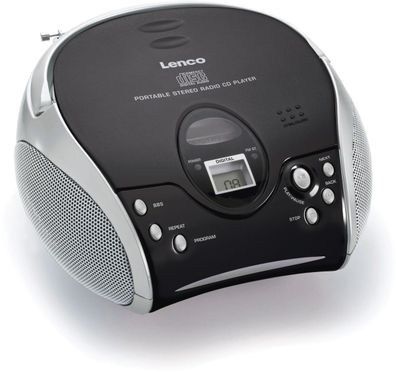 Lenco SCD-24 Stereo UKW-Radio mit CD-Player (Schwarz/ Silber)