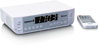 Lenco KCR-100 Küchenradio mit BT, Timer, LED (Weiß)