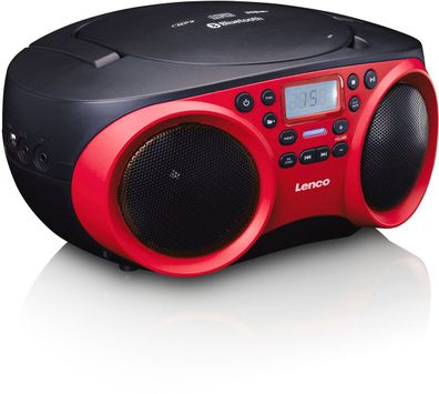 Lenco SCD-501RD CD-Radio mit MP3, USB, BT (Rot/ Schwarz)