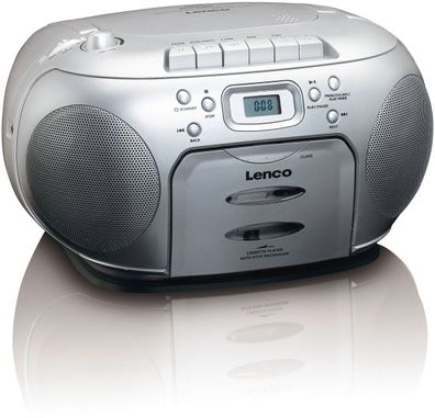 Lenco SCD-420SI CD-Radio mit Kassette (Silber)