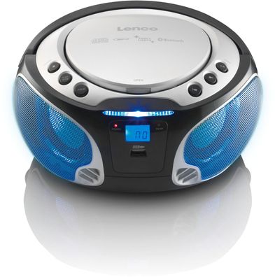Lenco SCD-550SI CD-Radio m. MP3, USB, BT, Lichteffekt (Silber)