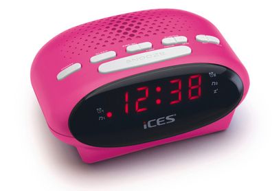 Lenco ICR-210 FM-Uhrenradio und Radiowecker (Pink)