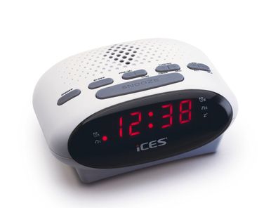 Lenco ICR-210 FM-Uhrenradio und Radiowecker (Weiß)