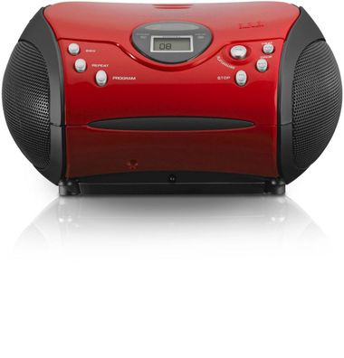 Lenco SCD-24 Stereo UKW-Radio mit CD-Player (Rot/ Schwarz)
