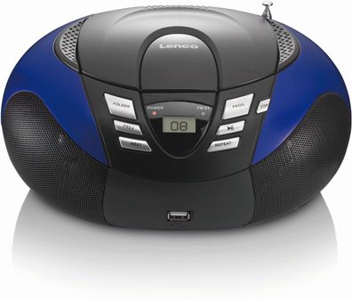 Lenco SCD-37 UKW-Radio mit CD-Player und USB (Schwarz/ Blau)