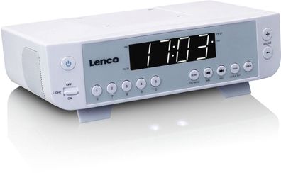 Lenco KCR-11 Küchenradio mit Timer, LED-Beleuchtung (Weiß)