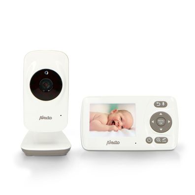 ALECTO Video-Babyphone mit 2.4Zoll Farbdisplay, weiß/ taupe