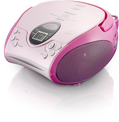 Lenco SCD-24 Stereo UKW-Radio mit CD-Player (Rosa/ Pink)