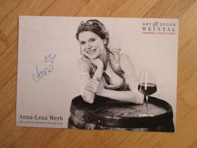 Abt Degen Weintal Weinprinzessin Anna-Lena Werb - handsigniertes Autogramm!!