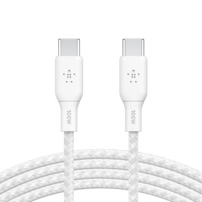 Belkin BOOST CHARGE USB-C/ USB-C Kabel, bis 100 W, 2m, weiß