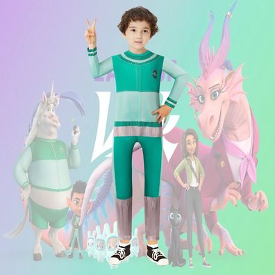 Cute Jeff the Unicorn Cosplay Jumpsuit Kinder Halloween Onesie Cartoon Bodysuit Set