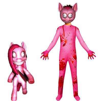 Horror Pferd Cosplay Jumpsuit Kinder Halloween Onesie Cartoon Horse Bodysuit Set