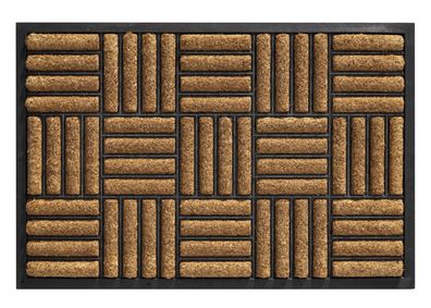 Outdoor Gummi Kokos Fußmatte 40x60 cm Schmutzfangmatte Türmatte Rubco Blocks