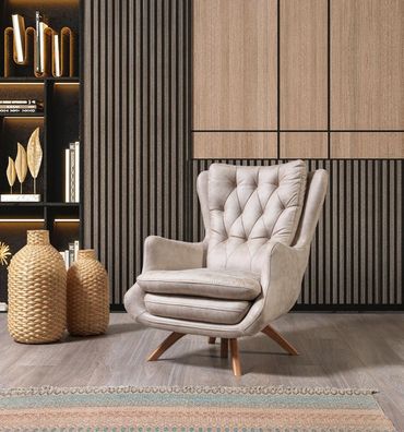 Wohnzimmer Sessel Design Couch Textil Luxus Polster Sitzer Neu Modern
