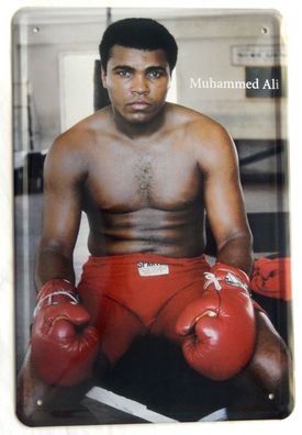 Top-Blechschild, 20 x 30 cm, Muhammed Ali, Boxer, Cassius Clay, neu & ovp