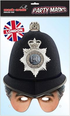 Rubies POLIC01 British Policeman Card Mask - Pappmaske mit Aufdruck, Face